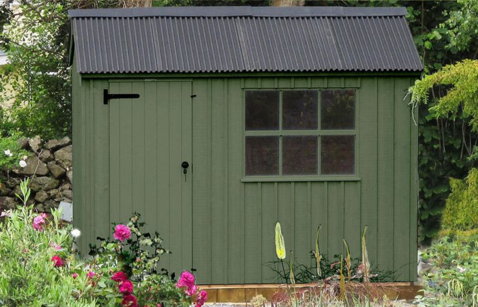 green garden shed