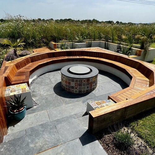 Seating area and fire pit