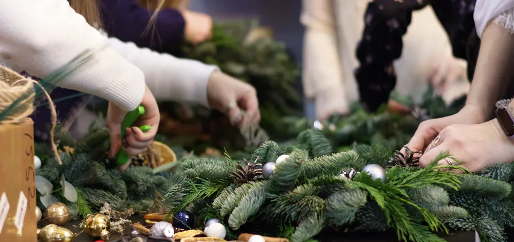 Christmas Wreath Making Workshop Longstock Park Hampshire